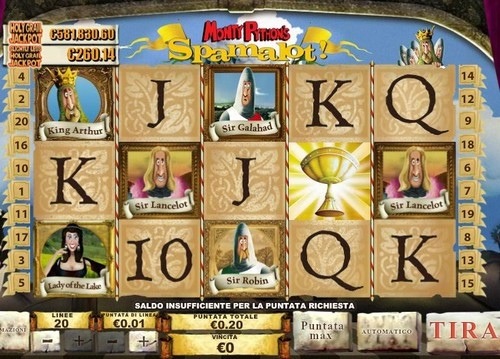 Simboli slot machine Spamalot 