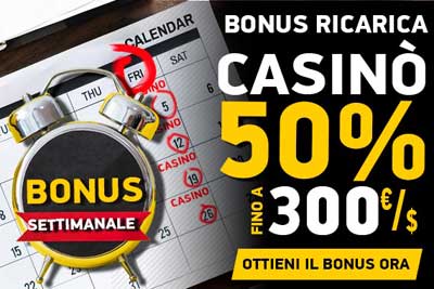 bet2u bonus ricarica casino