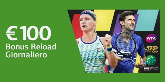 LsBet offre 100 euro di bonus ricarica per gli Internazionali di Tennis
