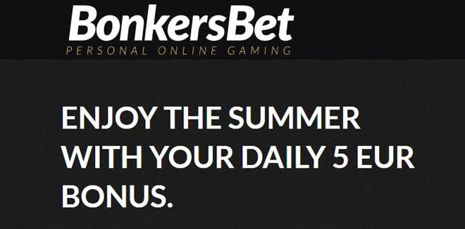 5 euro giornalieri con il bonus summer di BonkersBet