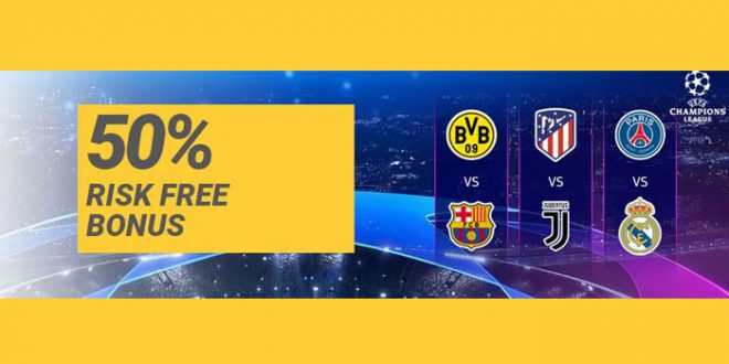 Scommessa 50% risk free sulla Champions League con ReloadBet