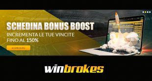 Winbrokes presenta il boost schedina fino al 150%