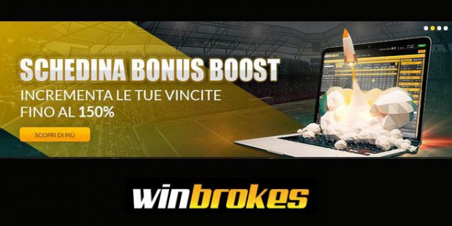 Winbrokes presenta il boost schedina fino al 150%