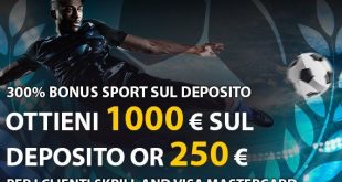 1000€ bonus Bet2U se depositi con Skrill o VISA