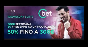 Cbet casino presenta il bonus slot del mercoledì da 300 euro