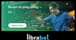 Librabet offre un boost sulle scommesse ping pong