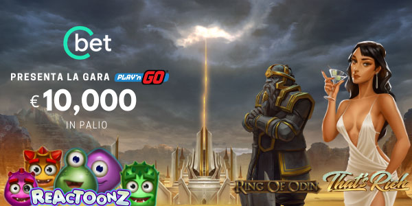 CBet presenta la race Play'n'Go con 10.000€ di montepremi