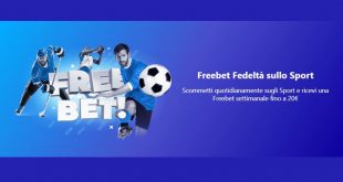 Bonus free bet fedeltà da Betmaster