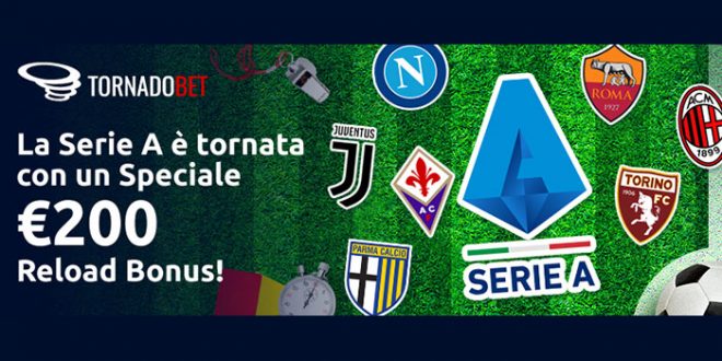 Tornadobet offre un bonus Serie A fino a 200€