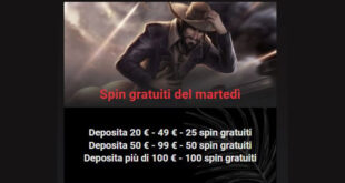 Spin gratuiti del martedì con Cobra casinò