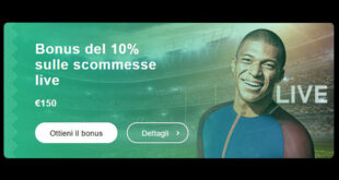 Bonus del 10% sulle scommesse live con Librabet