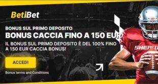 Bonus Caccia del 100% fino a 150€ su BetiBet