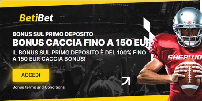 Bonus Caccia del 100% fino a 150€ su BetiBet